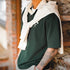 Men's Summer Contrast Color Embroidered Polo Tee – Loose Fit Short Sleeve Casual Shirt